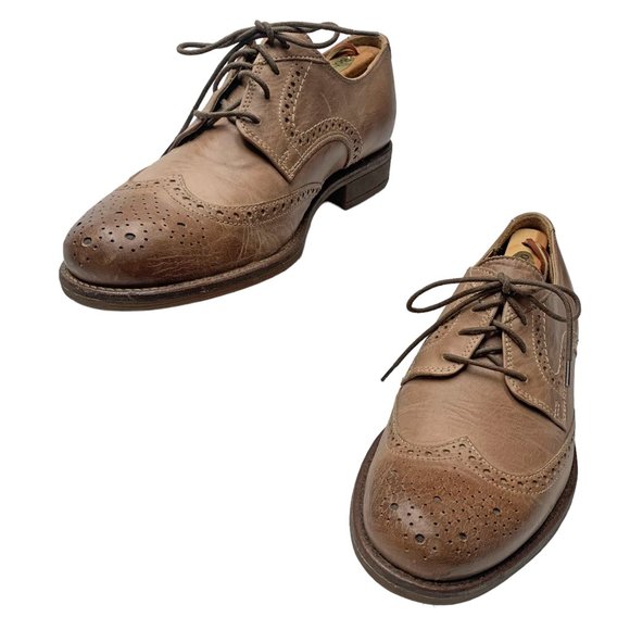BOSTONIAN Pavillion Taupe Leather Burnish Wingtip Oxfords - Picture 10 of 10